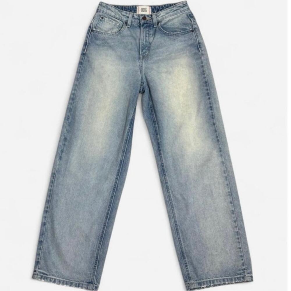BDG Baggy Drop Crotch Light Wash Distressed Jeans - 6 / 28